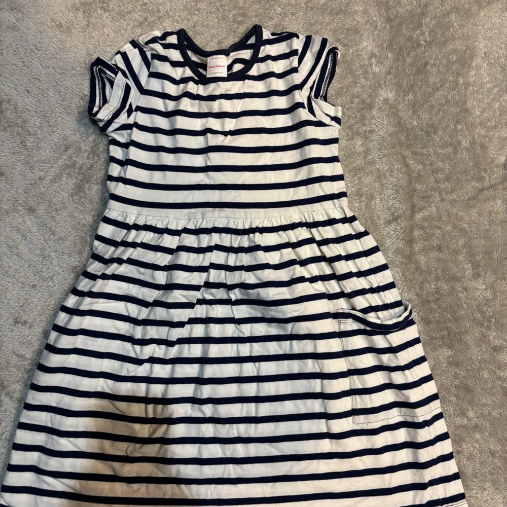 Hanna Striped Navy and White Kids Dress 10